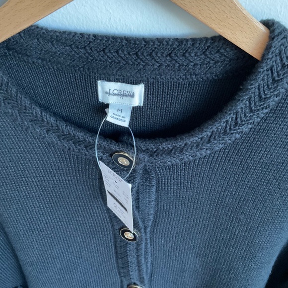NWT J. Crew Factory Black Cotton lady jacket cardigan sweater SZ M - Picture 4 of 6